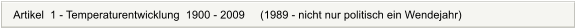 Artikel  1 - Temperaturentwicklung  1900 - 2009     (1989 - nicht nur politisch ein Wendejahr)