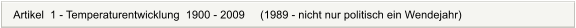 Artikel  1 - Temperaturentwicklung  1900 - 2009     (1989 - nicht nur politisch ein Wendejahr)