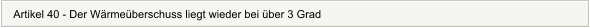 Artikel 40 - Der Wrmeberschuss liegt wieder bei ber 3 Grad